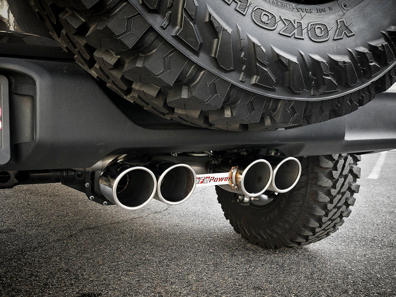 Échappement Cat-Back aFe Rebel Series 2,5 pouces en acier inoxydable 304 avec embout poli 18-20 Jeep Wrangler (JL)