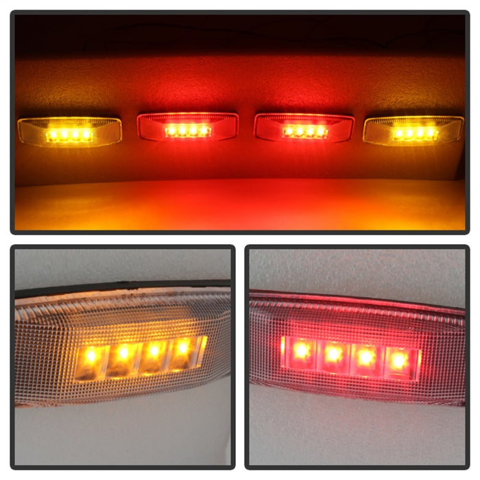 Xtune Dodge Ram 94-02 Dually 2 LED rouges + 2 LED ambrées Feux de garde-boue 4 pièces Transparent ACC-LED-DR94-FE-C