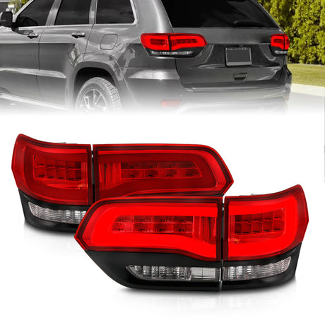 Feux arrière à LED ANZO 2014-2016 Jeep Grand Cherokee Rouge/Clair