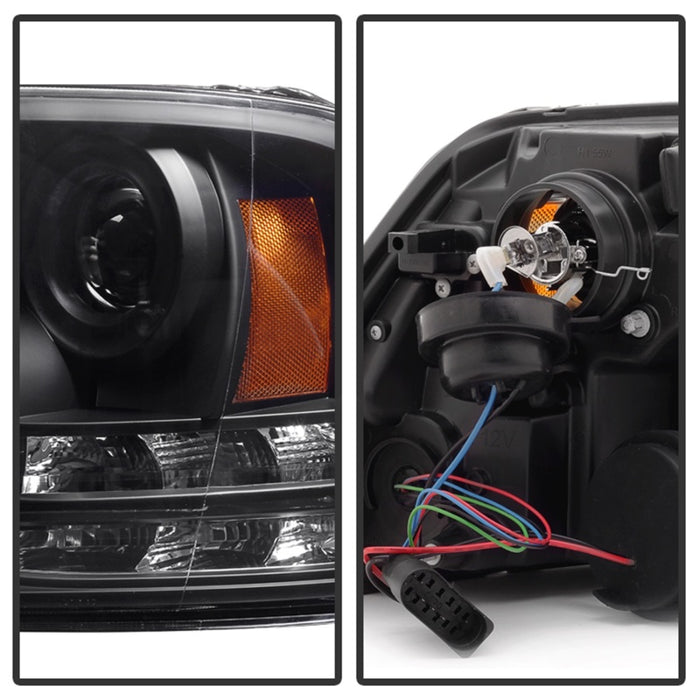 Phares de projecteur Spyder Dodge Ram 13-15 Barre lumineuse DRL Noir PRO-YD-DR13-LBDRL-BK