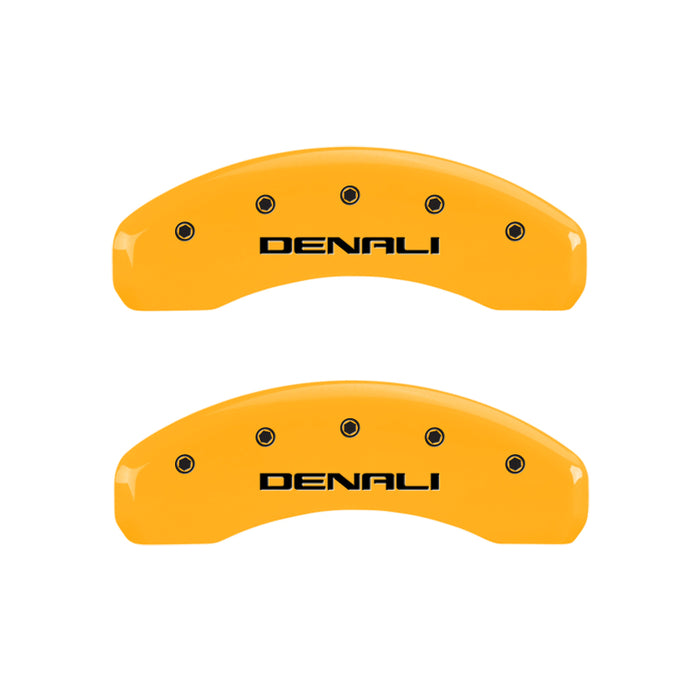 MGP 4 Caliper Covers Engraved Front & Rear Denali Yellow Finish Black Char 2009 GMC Envoy