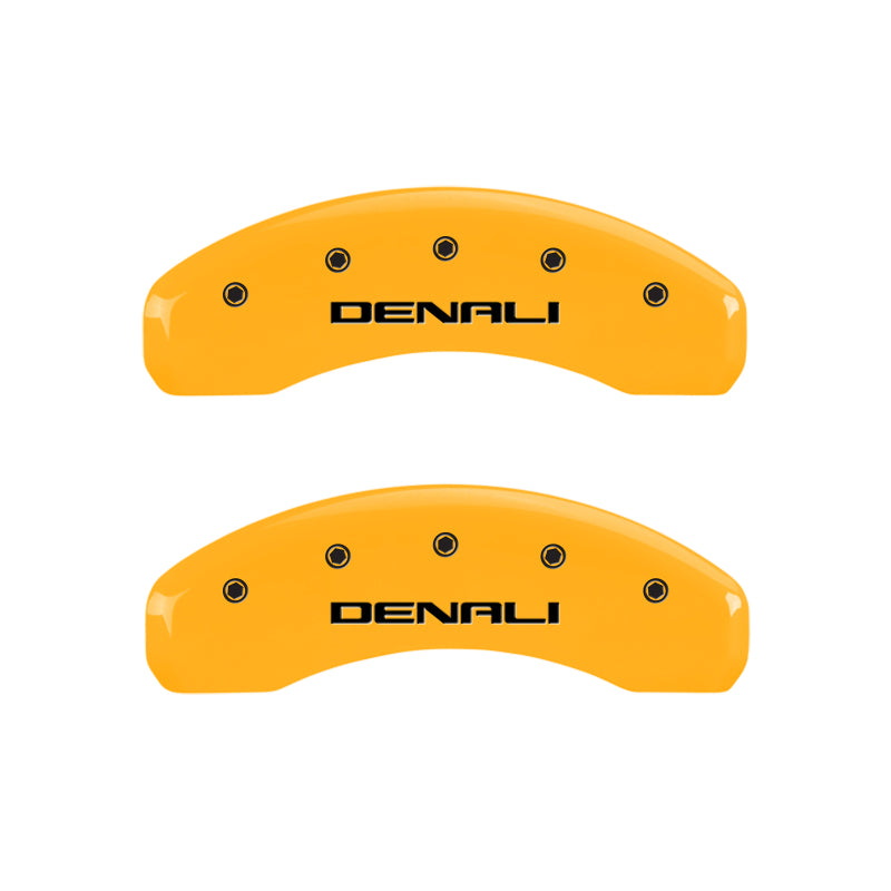 MGP 4 Caliper Covers Engraved Front & Rear Denali Yellow Finish Black Char 2003 GMC Safari