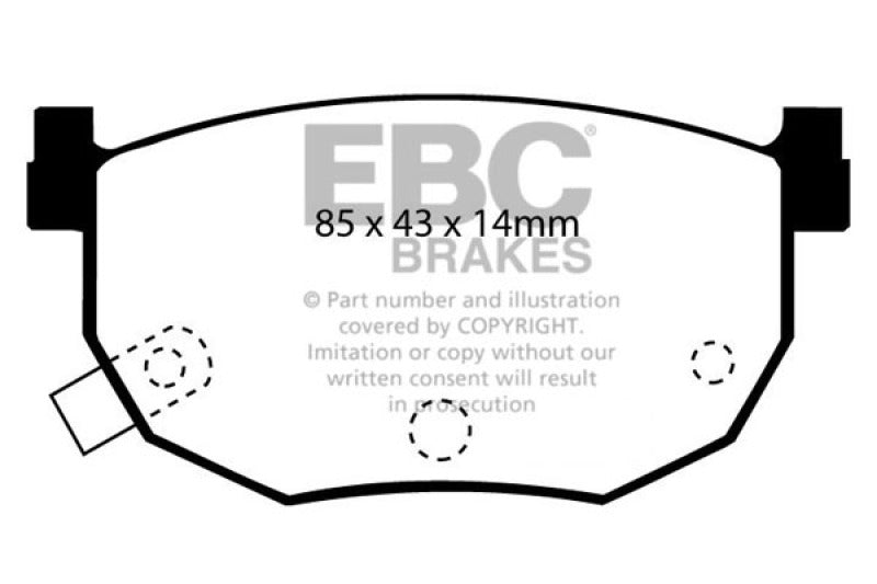 Plaquettes de frein arrière EBC 99-01 Hyundai Elantra 2.0 Ultimax2