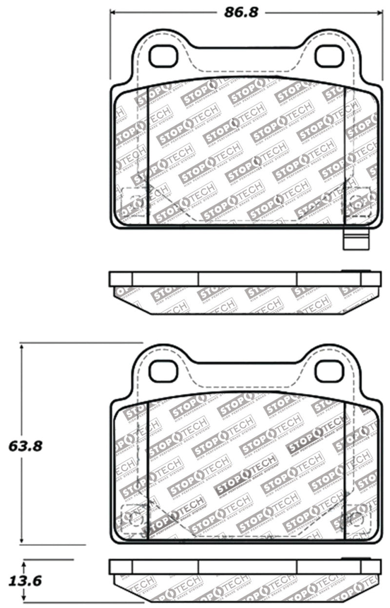 Plaquettes de frein arrière StopTech Performance 08+ Mitsubishi Evolution X
