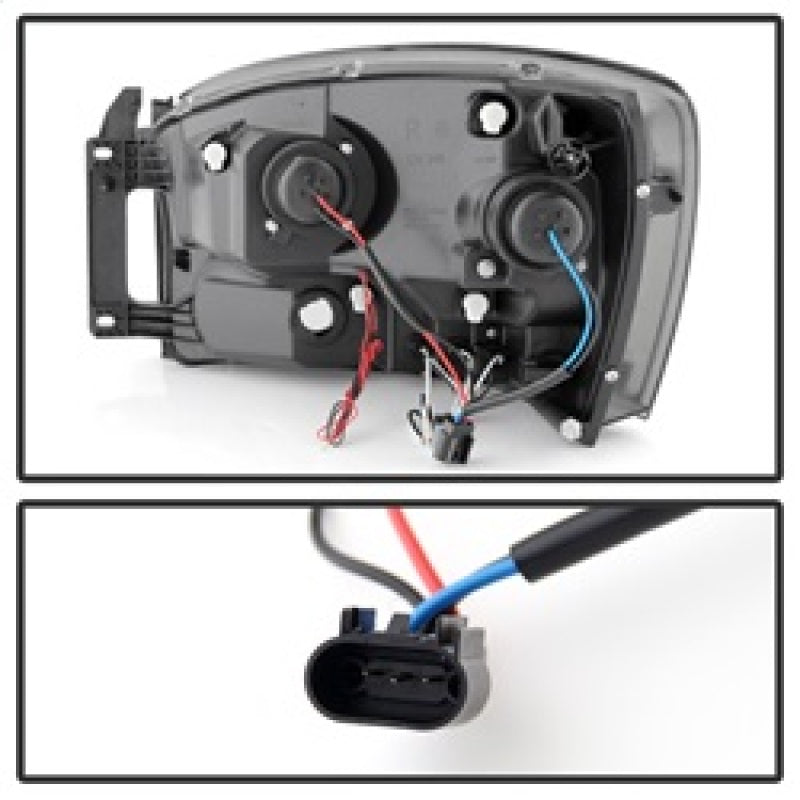 Phares de projecteur Spyder Dodge Ram 1500 06-08/Ram 2500 06-09 LED Halo LED Smke PRO-YD-DR06-HL-SM