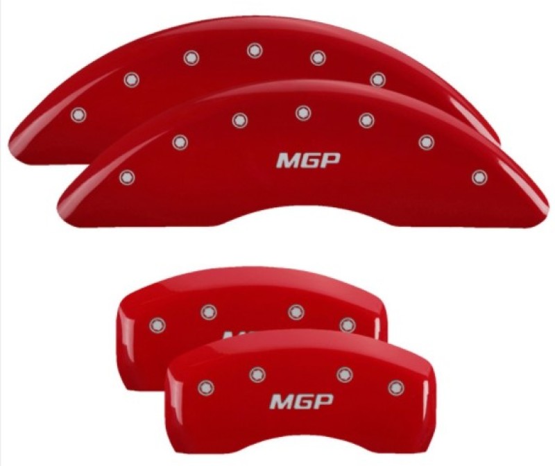 MGP 4 Caliper Covers Engraved Front & Rear MGP Red Finish Silver Characters 2017 Kia Sportage