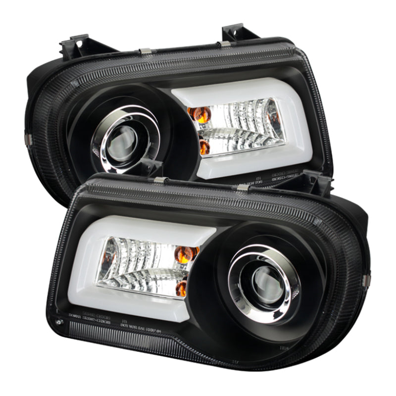 Phares de projecteur Spyder Chrysler 300C 05-10 LED DRL Noir Haut/Bas H7 PRO-YD-C300C-DRL-BK