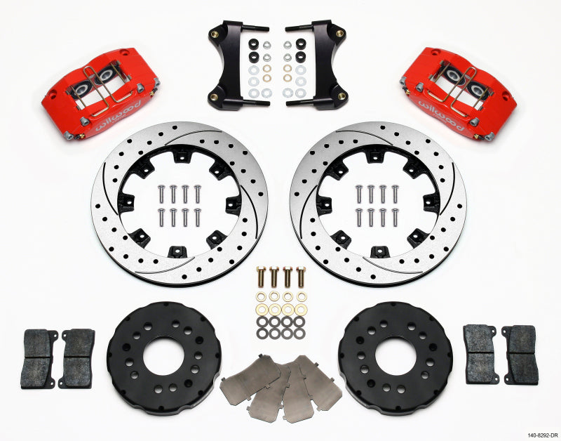 Kit de jantes radiales avant Wilwood Dynapro 12,19 pouces percé rouge 95-99 Mitsubishi Eclipse (*kit de conduite requis*)