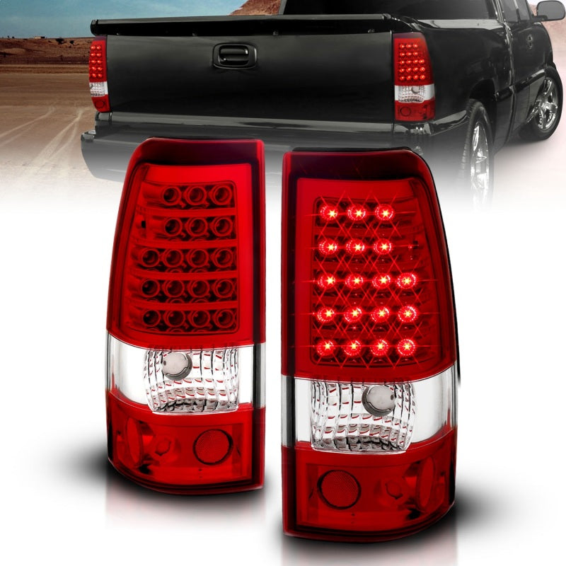 Feux arrière à LED ANZO 2003-2006 Chevrolet Silverado 1500 Rouge/Clair