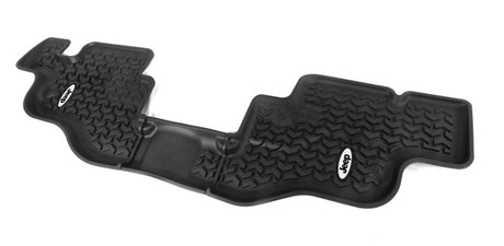 Revêtement de plancher arrière Rugged Ridge noir 1976-1986 Jeep Logo CJ-7 87-95 Jeep Wrangler YJ