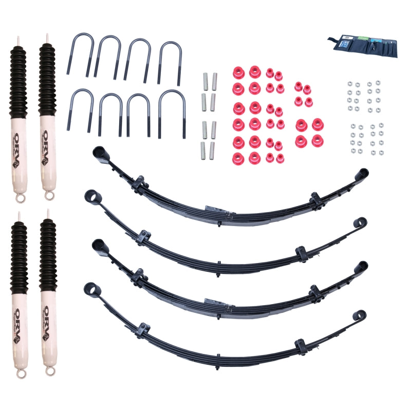 Kit de levage Rugged Ridge 4 pouces avec amortisseurs 76-86 Jeep CJ