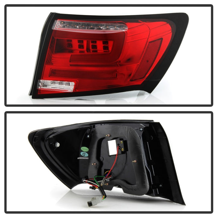 Feux arrière à LED Spyder 08-11 Subaru Impreza WRX 4DR - Rouge transparent ALT-YD-SI084D-LED-RC