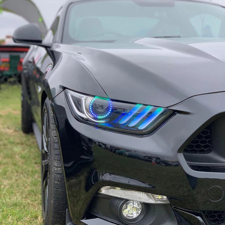 Oracle 15-17 Ford Mustang V6/GT/Shelby Dynamic DRL  w/ Halo Kit - ColorSHIFT - Dynamic