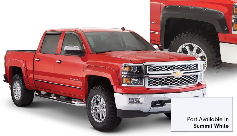 Élargisseurs de poche style Bushwacker 16-18 Chevy Silverado 1500 Fleetside 4 pièces - Blanc sommet