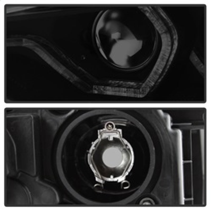 Phares de projecteur Spyder 12-14 BMW F30 Série 3 4DR - LED DRL - Fumée noire PRO-YD-BMWF3012-DRL-BSM