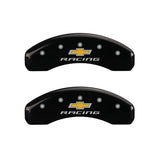 MGP 4 Caliper Covers Engraved F & R Chevy Racing Black Finish Silver Char 2017 Chevrolet Camaro