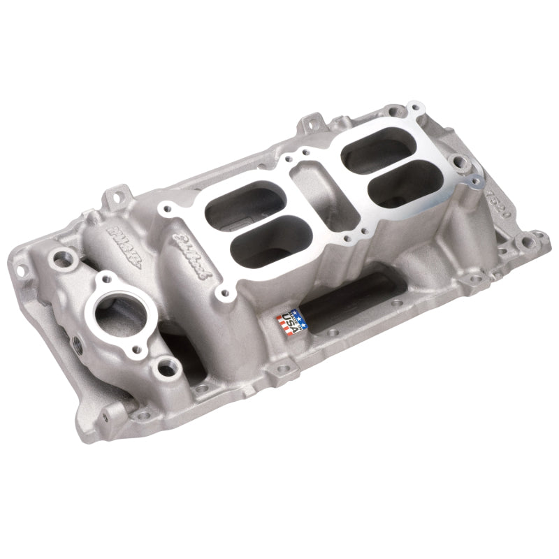 Collecteur Edelbrock double quadruple régime entrefer BB Chevy Oval Port
