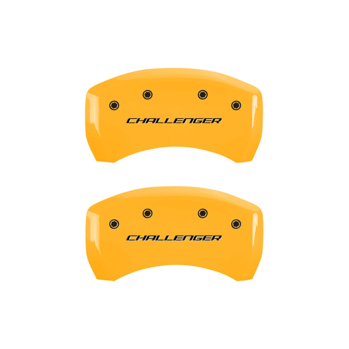 Couvre-étriers MGP 4 gravés F &amp; R Block/Challenger Yellow Finish Black Char 2006 Dodge Charger