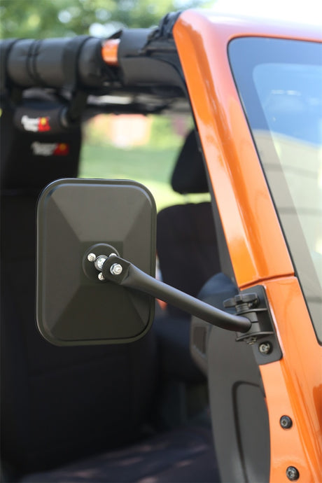 Kit de rétroviseurs rectangulaires à dégagement rapide texturés noirs Rugged Ridge 97-18 Jeep Wrangler