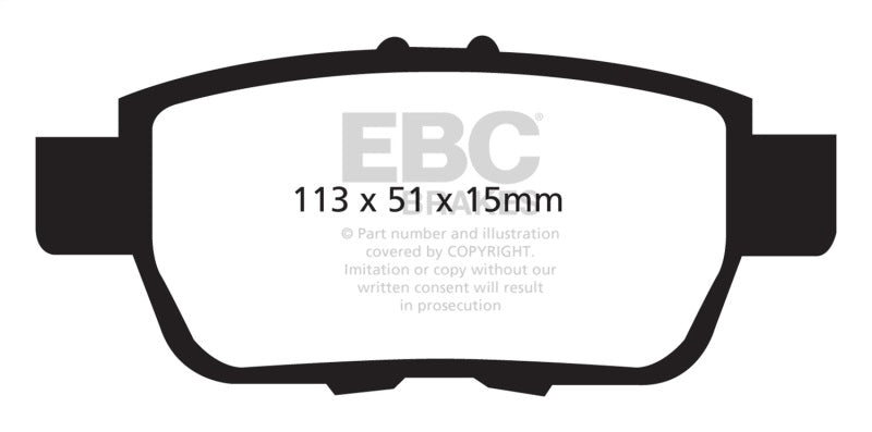 Plaquettes de frein arrière EBC 05-14 Honda Ridgeline 3.5 Greenstuff