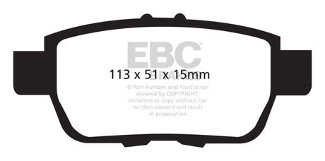 Plaquettes de frein arrière EBC 05-14 Honda Ridgeline 3.5 Greenstuff