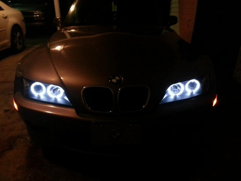 Phares de projecteur Spyder BMW Z3 96-02 LED Halo Noir Haut H1 Bas H1 PRO-YD-BMWZ396-HL-BK