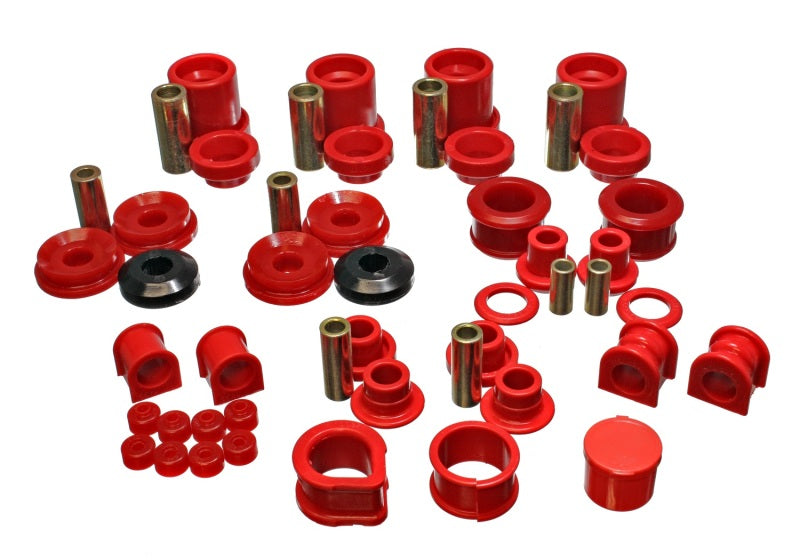 Ensemble de bagues principales Hyper-Flex rouges pour Nissan 300ZX 90-96 Energy Suspension (bagues de liaison d'extrémité de barre stabilisatrice et