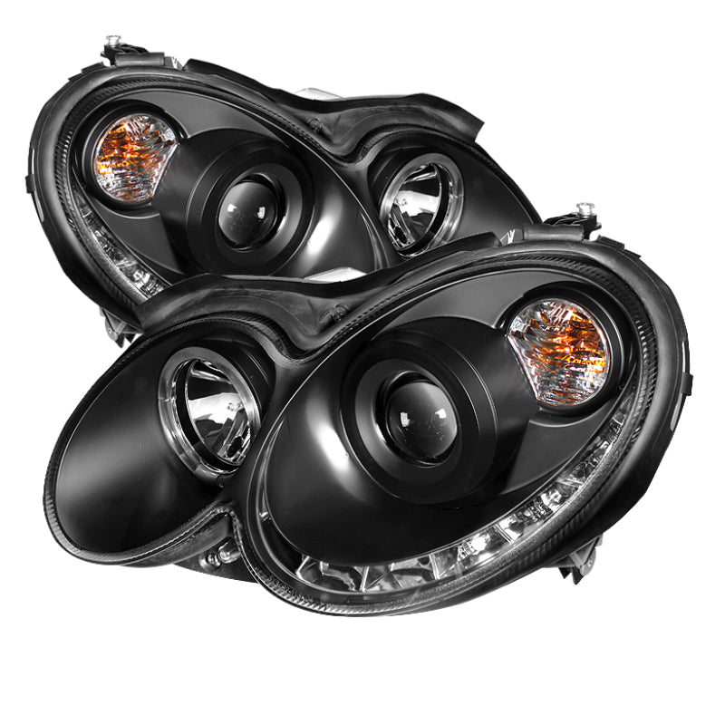 Projecteur Spyder Mercedes Benz CLK 03-09 Modèle Halogène - LED Halo DRL Blk PRO-YD-MBCLK03-DRL-BK