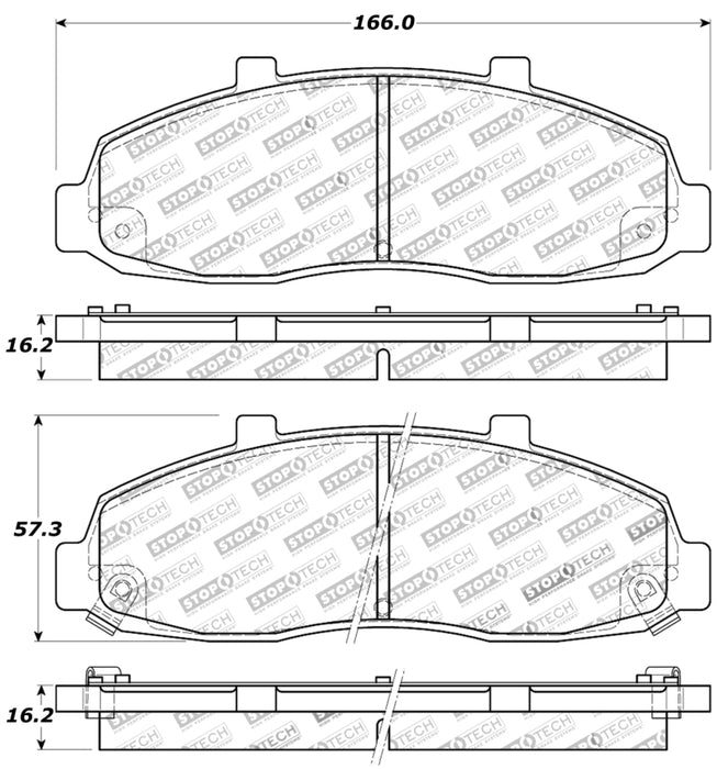 Plaquettes de frein sport StopTech avec cales et matériel - Avant