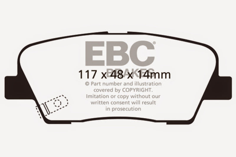 Plaquettes de frein arrière EBC 11+ Hyundai Equus 4.6 Greenstuff