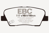 Plaquettes de frein arrière EBC 11+ Hyundai Equus 4.6 Greenstuff