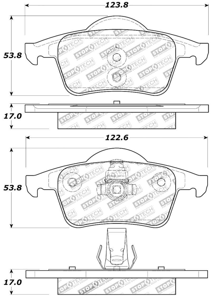 Plaquettes de frein arrière StopTech Performance 01-09 Volvo S60 / 99-00 S70 / 99-06 S80 / 99-07 V70/V70R