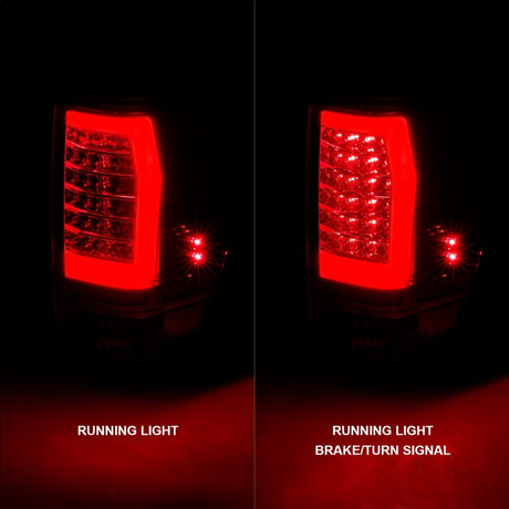 Feux arrière à LED Anzo 04-15 Nissan Titan avec boîtier chromé et lentille rouge/transparente
