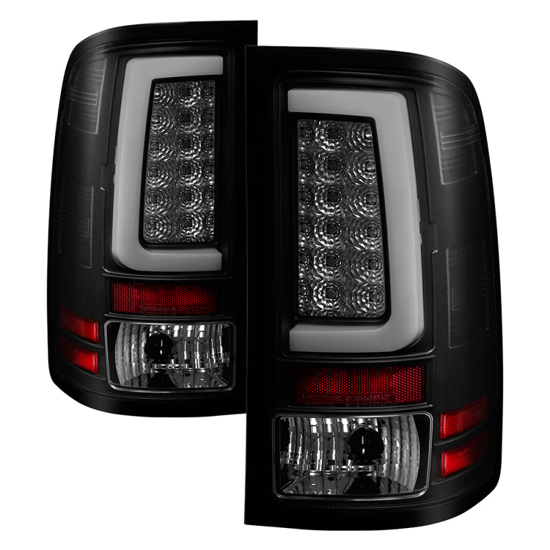 Spyder 07-13 GMC Sierra 1500 V2 Light Bar LED Tail Lights - Blk Smoke (ALT-YD-GS07V2-LBLED-BSM)