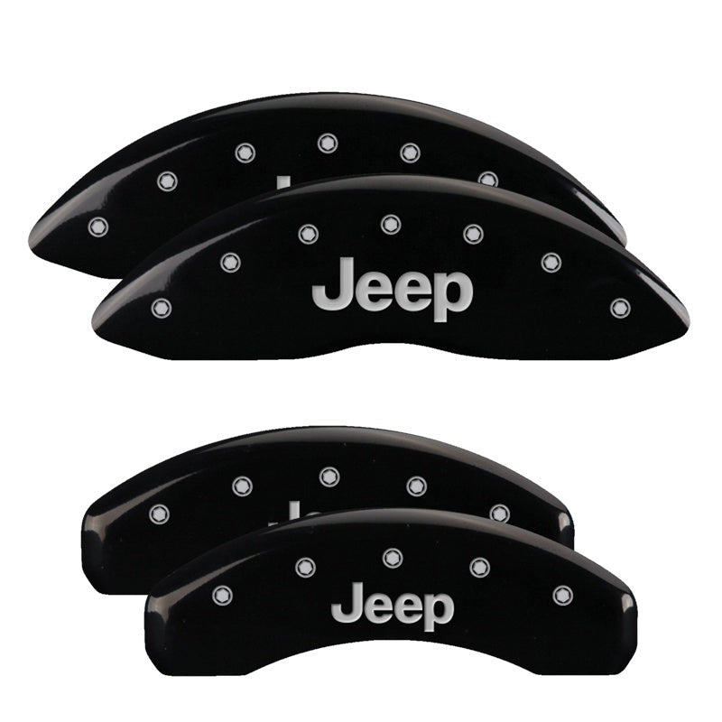 Couvre-étriers MGP 4 gravés avant et arrière JEEP finition noire argent ch