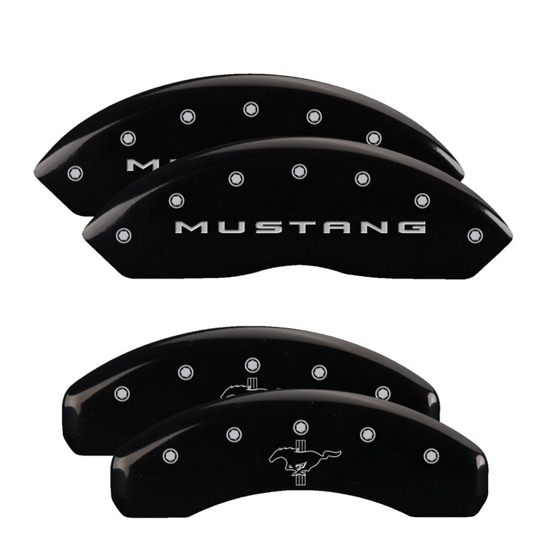 MGP 4 Caliper Covers Engraved Front 2015/Mustang Engraved Rear 2015/37 Yellow finish black ch