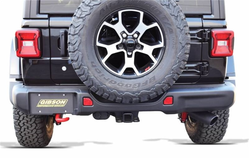 Échappement simple Cat-Back de 2,5 pouces pour Jeep Wrangler JL Rubicon 3,6 L de Gibson 18-22 - Black Elite (céramique)