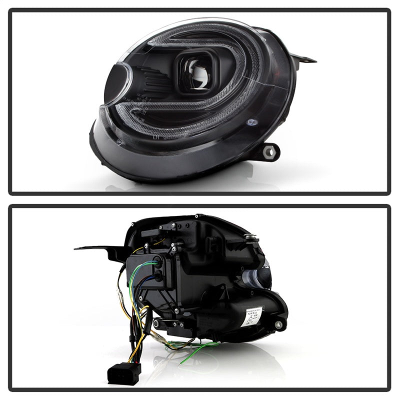 Phares de projecteur halogènes Spyder Mini Cooper 07-12 V2 uniquement - Noir PRO-YD-MC07V2SI-SBLB-BK