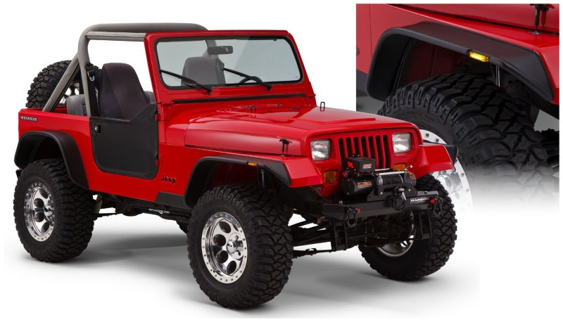 Élargisseurs de toit Bushwacker 2018+ Jeep Wrangler (JL) Unlimited Flat Style 4 pièces - Noir