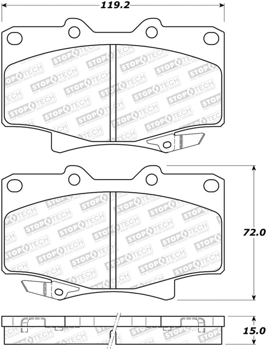 Plaquettes de frein avant StopTech 90-92 pour Toyota Land Cruiser Sport Performance