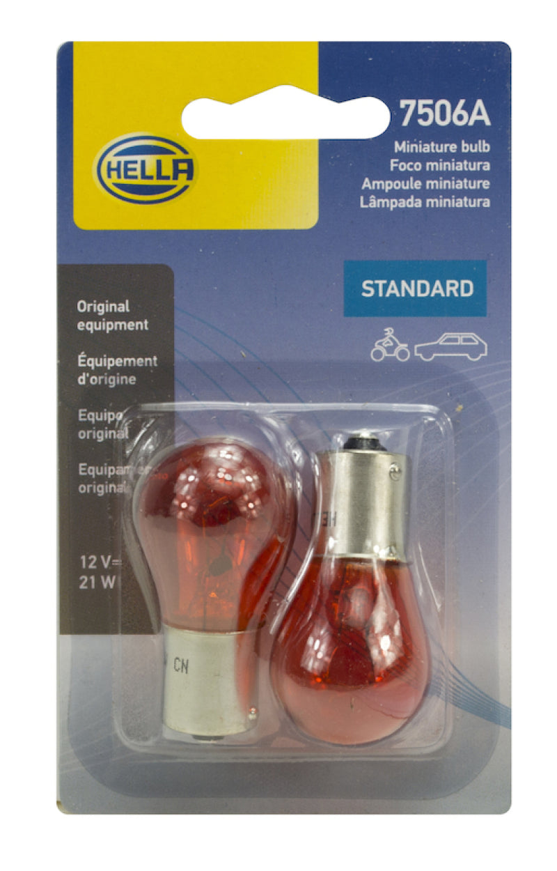 Ampoule Hella 12V 21W Ba15S S8 Ambre (2)