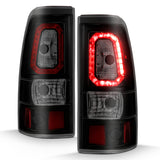 Feux arrière à LED ANZO 1999-2002 Chevy Silverado 1500 style planche noir avec lentille fumée