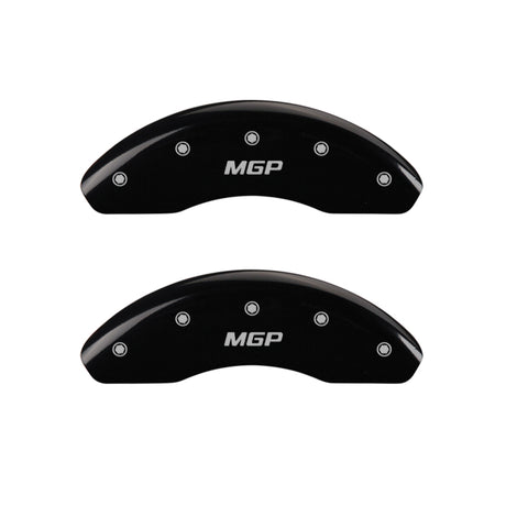 MGP 4 Caliper Covers Engraved Front & Rear MGP Black finish silver ch