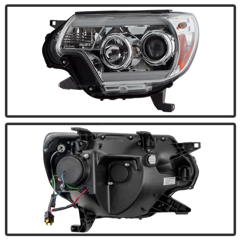 Phares de projecteur Spyder Toyota Tacoma 12-16 Barre lumineuse DRL Chrome PRO-YD-TT12-LBDRL-C