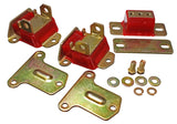 Ensemble complet de supports de moteur et de transmission Energy Suspension 69-72 Camaro/70-73 Monte Carlo Red, finition zinc