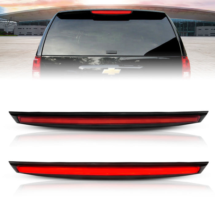 ANZO 2007-2014 Chevrolet Suburban 1500 3ème feu stop LED boîtier noir lentille rouge avec becquet 1 pièce