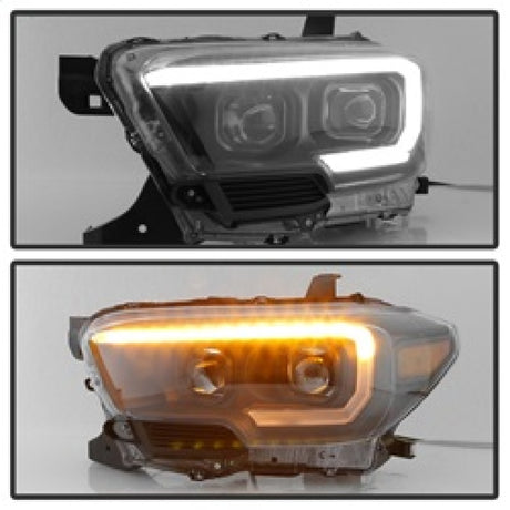 Phares de projecteur à barre lumineuse DRL xTune pour Toyota Tacoma 16-18 - Noir PRO-JH-TTA16-LBDRL-BK