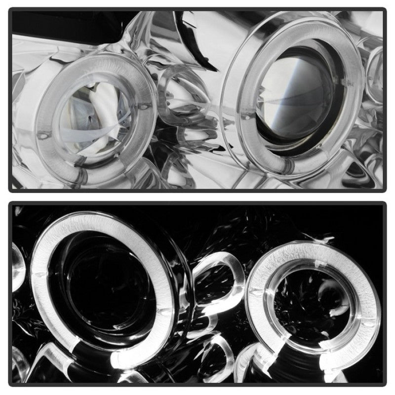 Phares de projecteur Spyder Ford Mustang 99-04 LED Halo Chrome High H1 Low H1 PRO-YD-FM99-1PC-AM-C