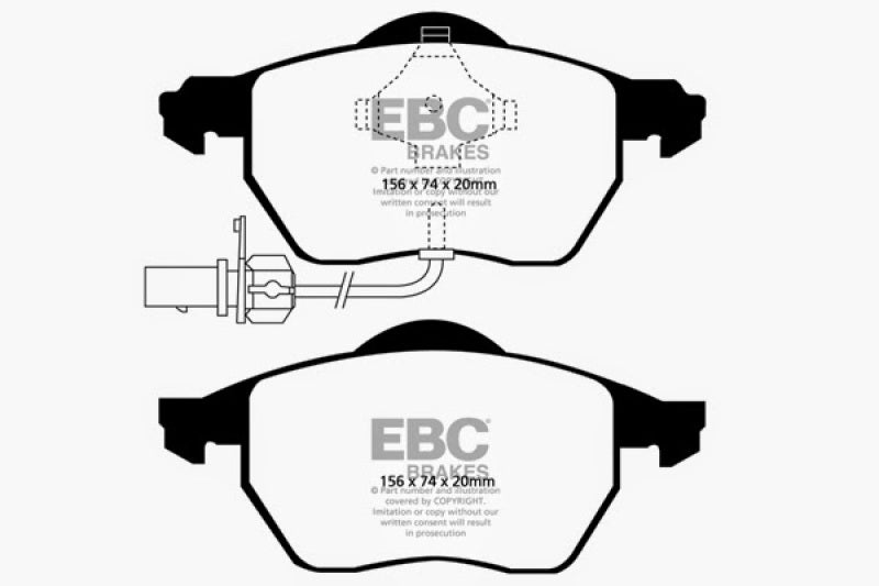 Plaquettes de frein avant EBC 03-04 Audi A4 1.8 Turbo Redstuff