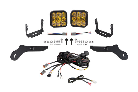 Diode Dynamics 17-20 Ford Raptor SS5 Bumper LED Pod Light Kit - Yellow Pro Combo